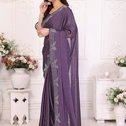 SILKWEAR Embellished Beads and Stones Pure Chiffon Saree-picture-21