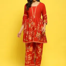 Shree Printed Tunic With Trousers Co-Ords-image-32
