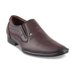 Metro Men Brown Leather Semiformal Shoes-image-47