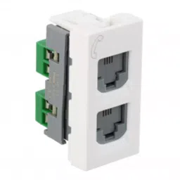 Legrand Myrius Rj11 Double Telephone Socket with Shutter 1 Module 6730 53-1