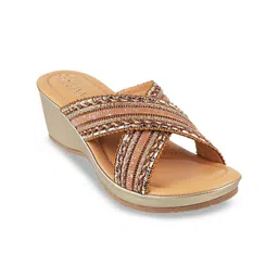 Catwalk Woven Design Open Toe Wedge Heel Sandals-14