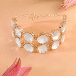 AMI Gold-Plated Stone Studded Wraparound Bracelet-picture-10