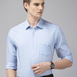 Arrow Manhattan Slim Fit Checked Pure Cotton Formal Shirt-image-81