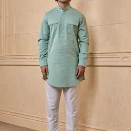 Tasva Cotton Mandarin Collar Straight Kurta-picture-15