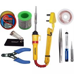 Fadman Beginner Basic 9 In 1 Soldering Iron Kit Copper, Iron & Nickle Corded with Solder Wire, Cutter-2
