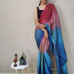 KAYOMMI Satin Ombre Ready to Wear Saree-image-63