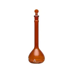 Supertek 20 ml QR Coded Volumetric Flask ASTM Amber Color Narrow Mouth Class A with Glass Stopper and Individual Works Certificate, 46.412.0035QR (Pack of 2) image 2