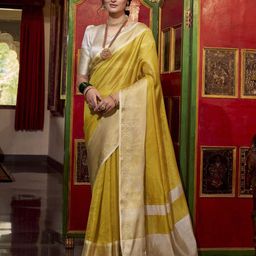 MADHAVPRIYA Checked Zari Brocade Paithani Saree-picture-58