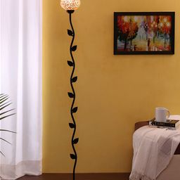 Devansh Black & White Leaf Floor Lamps-8