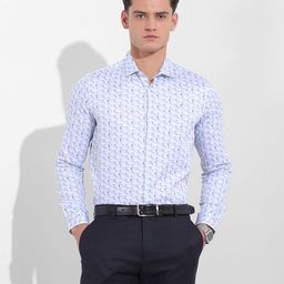 The Indian Garage Co Men Slim Fit Geometric Printed Spread Collar Pure Cotton Formal Shirt-image-17