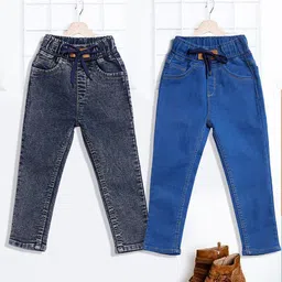 YK Boys Pack Of 2 High-Rise Light Fade Jeans-image-71