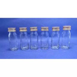 GENERIC 25 ml Transparent Glass Reagent Bottle with Aluminium Cap, GB6cm-6p (Pack of 6)-12