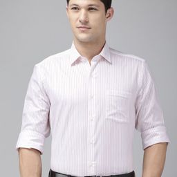 Arrow Manhattan Slim Fit Self Striped Pure Cotton Formal Shirt-picture-13