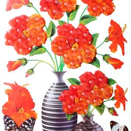 INDIAN ROYALS Red & Grey Floral Printed Self-Adhesive & Durable Wall Sticker-image-25
