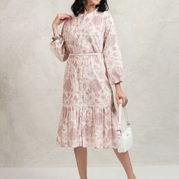 Vishudh Floral Print A-Line Midi Dress-image-17