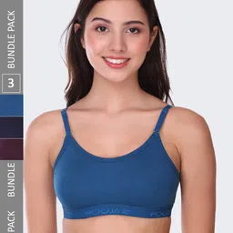 POOJA RAGENEE Pack Of 3 Seamless Full Coverage All Day Comfort Non-Padded Sports Bra-picture-40