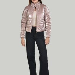 The Roadster Lifestyle Co Mock Collar Padded Jacket-image-44