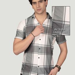 ALMATY Men Comfort Slim Fit Tartan Checks Opaque Checked Casual Shirt-image-53
