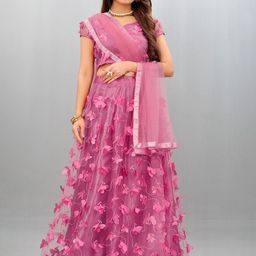 Aika Butterfly Embroidered Semi-Stitched Lehenga & Unstitched Blouse With Dupatta-picture-55