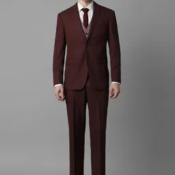 Louis Philippe Men Slim-Fit Single-Breasted Three-Piece Formal Suit-image-81
