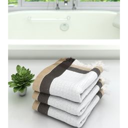 Athom Living 100% Premium Cotton Bath Towel Pack Of 3 - White-image-97