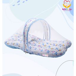 SafeChamp Lite Air Baby Bedding Set with Mosquito Net And Pillow - Blue-picture-1