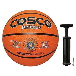 Cosco Rubber Dribble Basketball with Hand Pump Size 7 - Multicolour-12