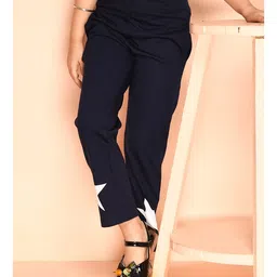 Kids Cave 100% Cotton Biowashed Star Printed Track Pant - Blue-picture-43
