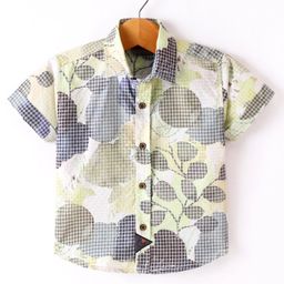 Little Kangaroos Half Sleeves Shirt Tropical Theme - Yellow-picture-11
