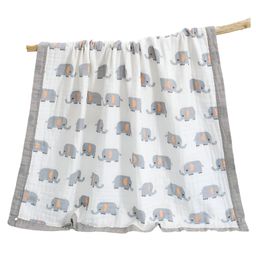 Bembika Baby Blankets for Boys Girls Fleece Throw Baby Blanket Unisex Baby Essentials for Newborn Infants Stroller Blanket Crib Swaddling Baby Blanket For Kids Toddlers Elephant Pattern - Grey-picture-1