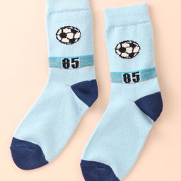 Model Winterwear Socks With Football Design - Light Blue-image-68