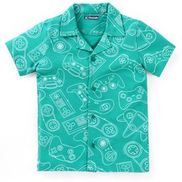 Pine Kids Single Jersey Knit Half Sleeves Game Controller Printed Night Suit - Sea Green-image-95