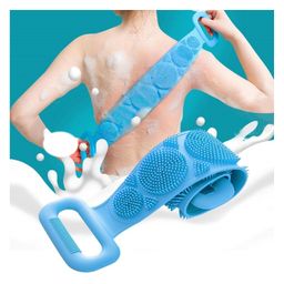 Paper Moon Silicone Body Back Scrubber, Double Side Bathing Brush Belt for Skin Deep Cleaning Massage, Dead Skin Removal Exfoliating Belt for Shower 1pc - Color May Vary-picture-12