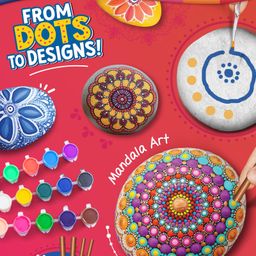 Intelliskills DIY Rockin' Mandala Art Set for Kids | Rock Art & Craft | Creative Activity Kit | Boosts Focus & Hand Control | Multicolour Paints | For Gifting | BIS Certified | Educator Recommended-27