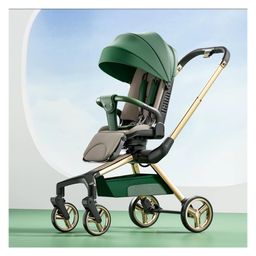StarAndDaisy Meta Luxe Premium Baby Stroller 0 to 5 Years with 5-Point Safety Belt, Multi -Level Adjustment Canopy, Easy Adjustable Seat with One Touch Fold Pram for Baby - Green-25