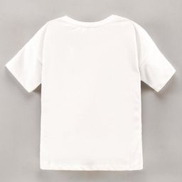 Vitamins Half Sleeves High Low Top Penguin Print with Sequin Detailing - White image 2