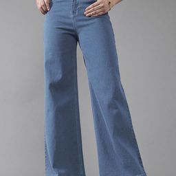 DOLCE CRUDO Women Wide Leg High-Rise Stretchable Jeans-picture-39
