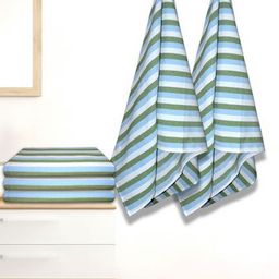 Myntra Elegant Homes Green & Blue 5 Striped Cotton 150 GSM Bath Towel-image-25