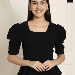 Tromko Women Pack Of 2 Puff Sleeve Peplum Top-image-74