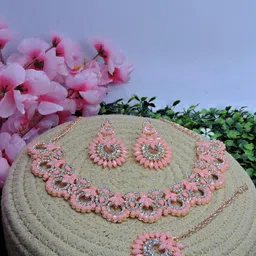 Anouk Rose Gold-Plated Stone-Studded Jewellery Set-12