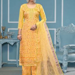 Maroosh Floral Embroidered Organza Unstitched Dress Material-image-43