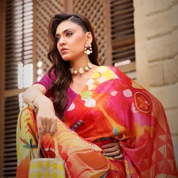 PYOS Abstract Printed Saree image 4