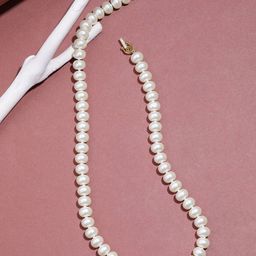 ORANGENYSHA Gold-Plated Pearls Beaded Minimal Necklace-4