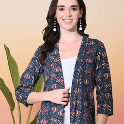 Sangria Floral Printed Open Front Shrug-image-75