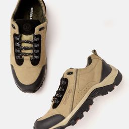 Woodland Men Colourblocked Leather Sneakers-image-57