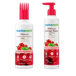 Mamaearth Hibiscus Damage Repair Hair Oil 150ml & Damage Repair Shampoo 250ml-34