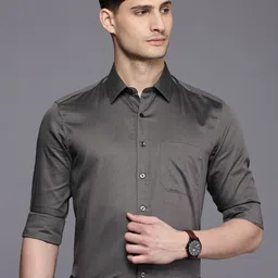 Louis Philippe Men Slim Fit Opaque Pure Cotton Formal Shirt-picture-15