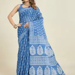 SHANVIKA Ethnic Motifs Pure Cotton Saree-image-57