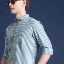 Mast & Harbour Men Standard Striped Casual Shirt-image-39