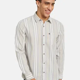 METTLE Men Multi Stripes Striped Casual Shirt-image-34